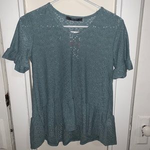 Teal peplum top